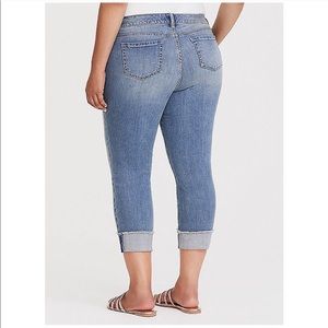 torrid Jeans - Cropped Boyfriend Jean-Distressed Light Wash torrid Jeans - Cropped Boyfriend Jean-Distressed Light Wash